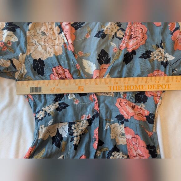 Billabong Your Love Skater Mini Dress In Sugar Pine Green Floral Flowy Rayon S - Picture 7 of 11